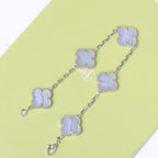 [⭐Miroze ]New  CLOVER 5 MOTIF PURPLE CHALCEDONY BRACELET COLLECTION