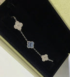 [⭐Miroze ]New  CLOVER 5 MOTIF PURPLE CHALCEDONY BRACELET COLLECTION