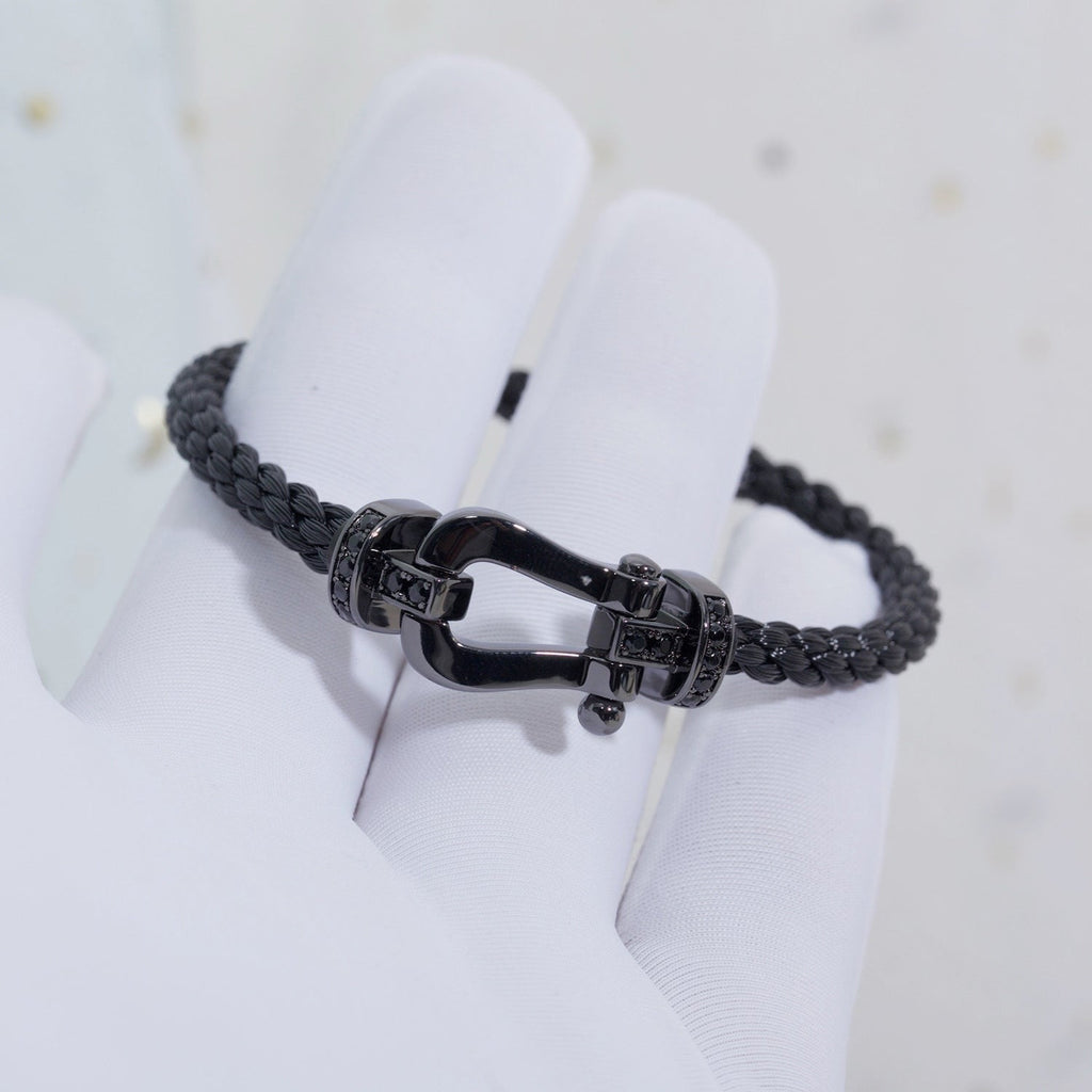 ⭐Miroze FORCE LARGE SERIES HORSESHOE BLACK SAMURAI BRACELET