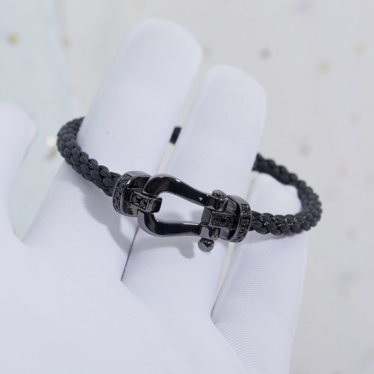 ⭐Miroze FORCE LARGE SERIES HORSESHOE BLACK SAMURAI BRACELET