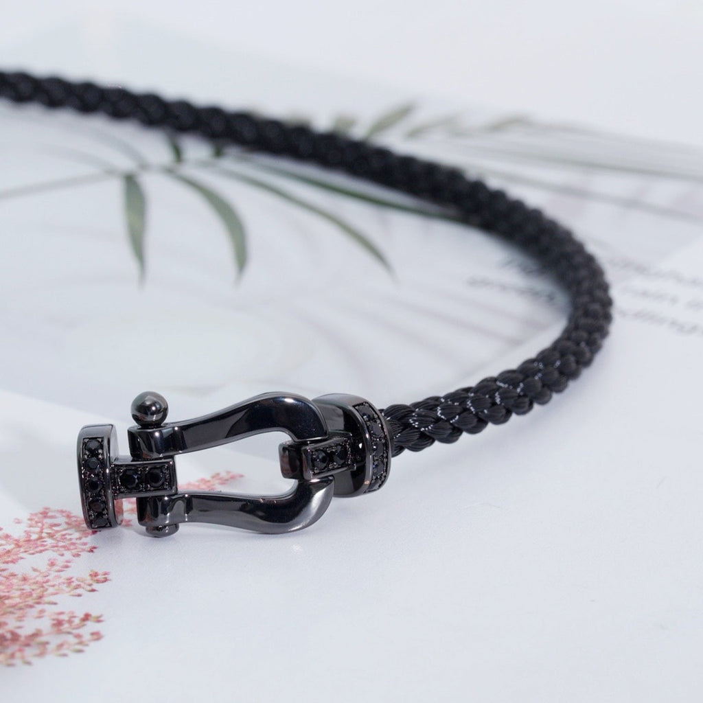 ⭐Miroze FORCE LARGE SERIES HORSESHOE BLACK SAMURAI BRACELET