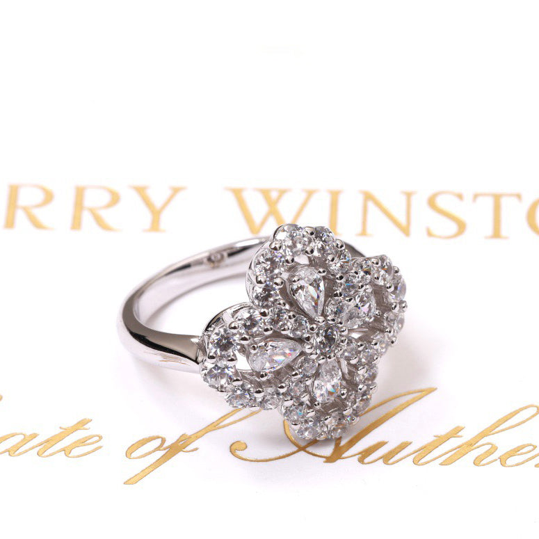 ⭐Miroze LOOP RING FULL MOTIF DIAMOND 16MM SILVE