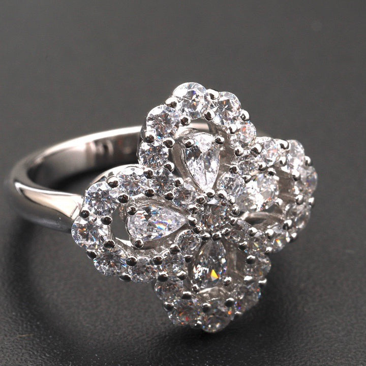 ⭐Miroze LOOP RING FULL MOTIF DIAMOND 16MM SILVE