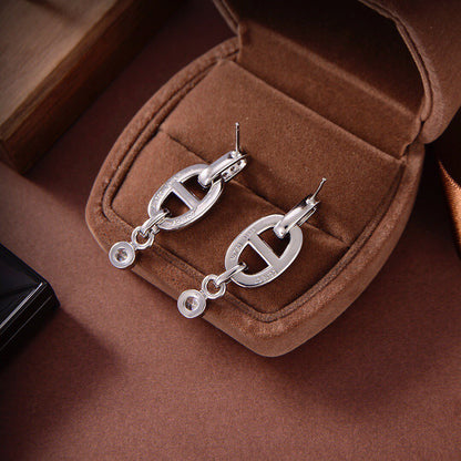 [⭐Miroze]HM CHAINE DIAMOND EARRINGS