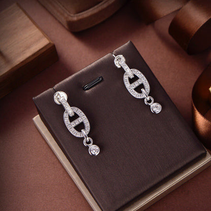 [⭐Miroze]HM CHAINE DIAMOND EARRINGS