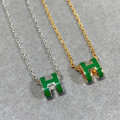 [⭐Miroze]POP H GREEN NECKLACE SILVER AND GOLD