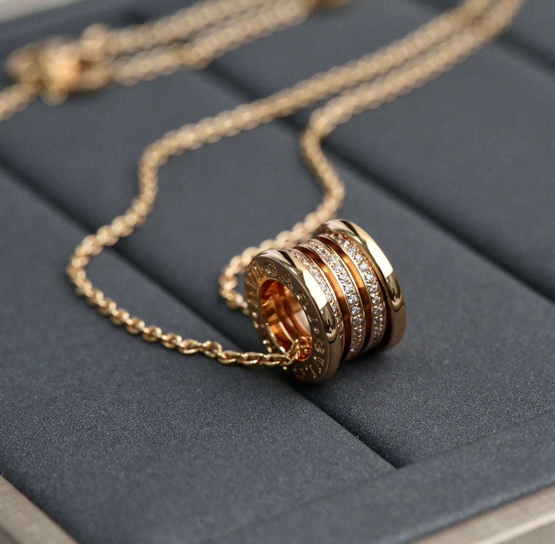 [⭐Miroze]ZERO 1 PINK GOLD DIAMOND NECKLACE