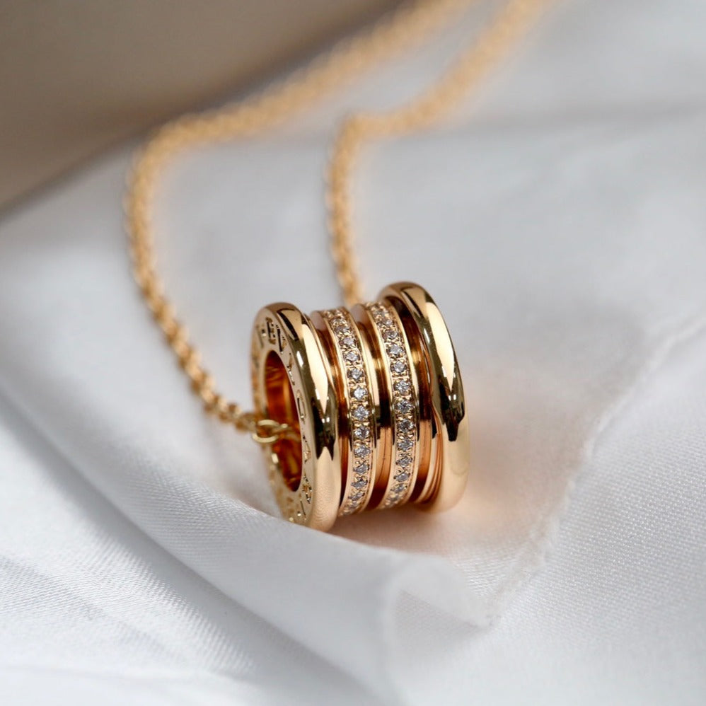 [⭐Miroze]ZERO 1 PINK GOLD DIAMOND NECKLACE