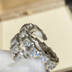 [⭐Veya]SERPENTI DOUBLE RING SILVER DIAMOND PAVED