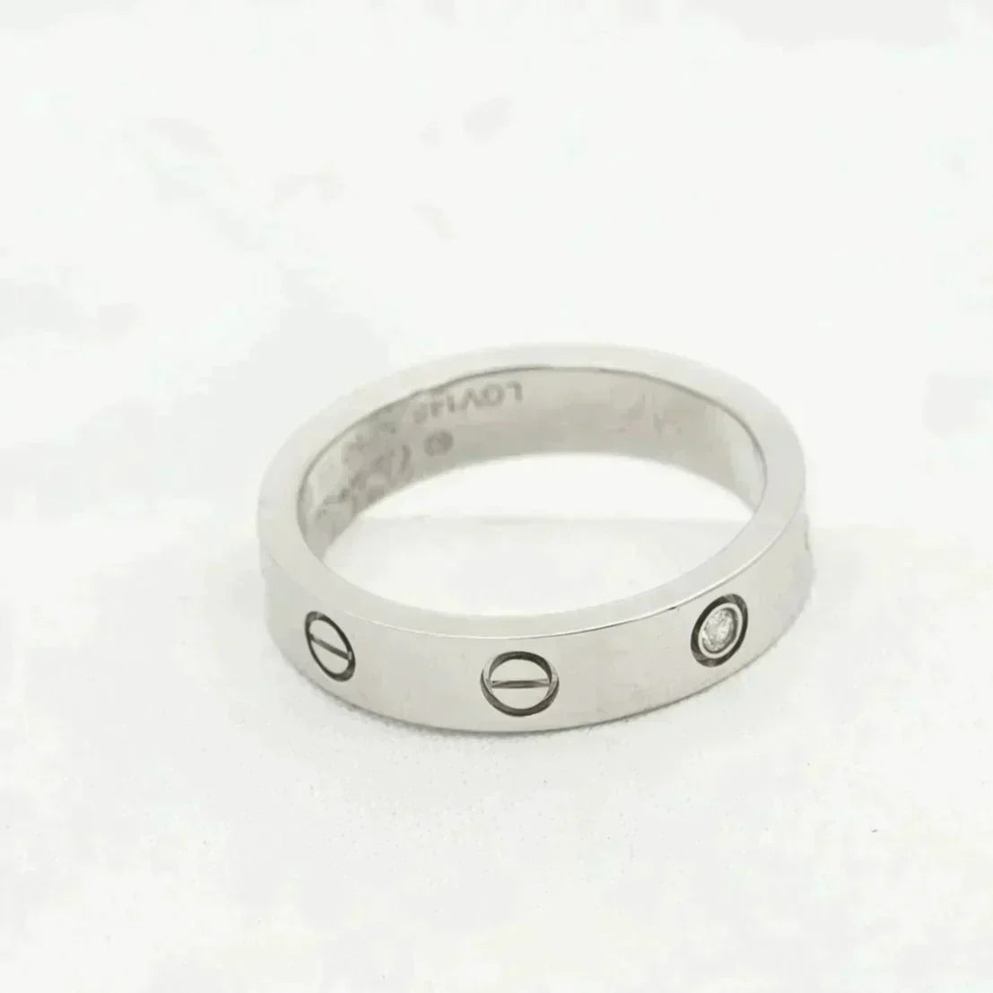 [⭐Miroze]LOVE RING 4MM 1 DIAMOND SILVER