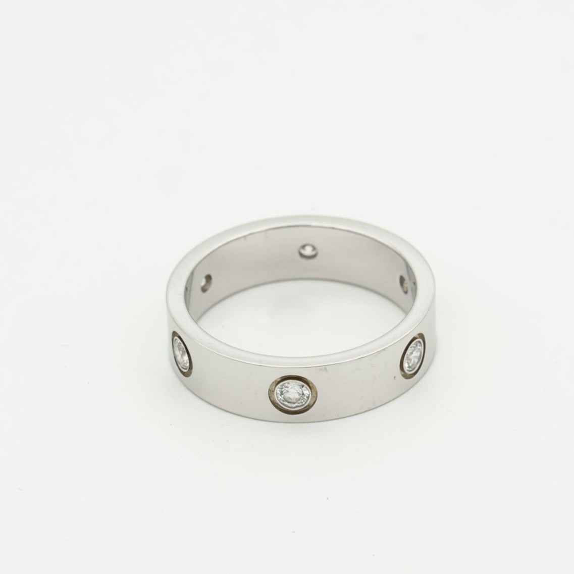 [⭐Miroze]LOVE RING 5.5MM 6 DIAMONDS SILVER