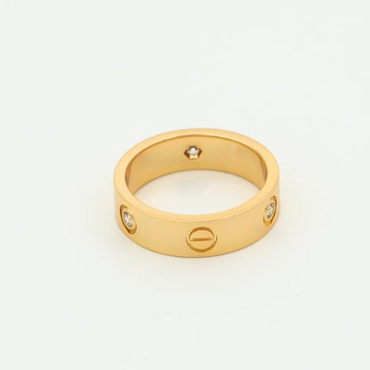 [⭐Miroze]ラブリング 5.5mm 3ダイヤモンド ピンクゴールド