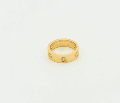 [⭐Miroze]LOVE RING 5.5MM 3 DIAMONDS GOLD