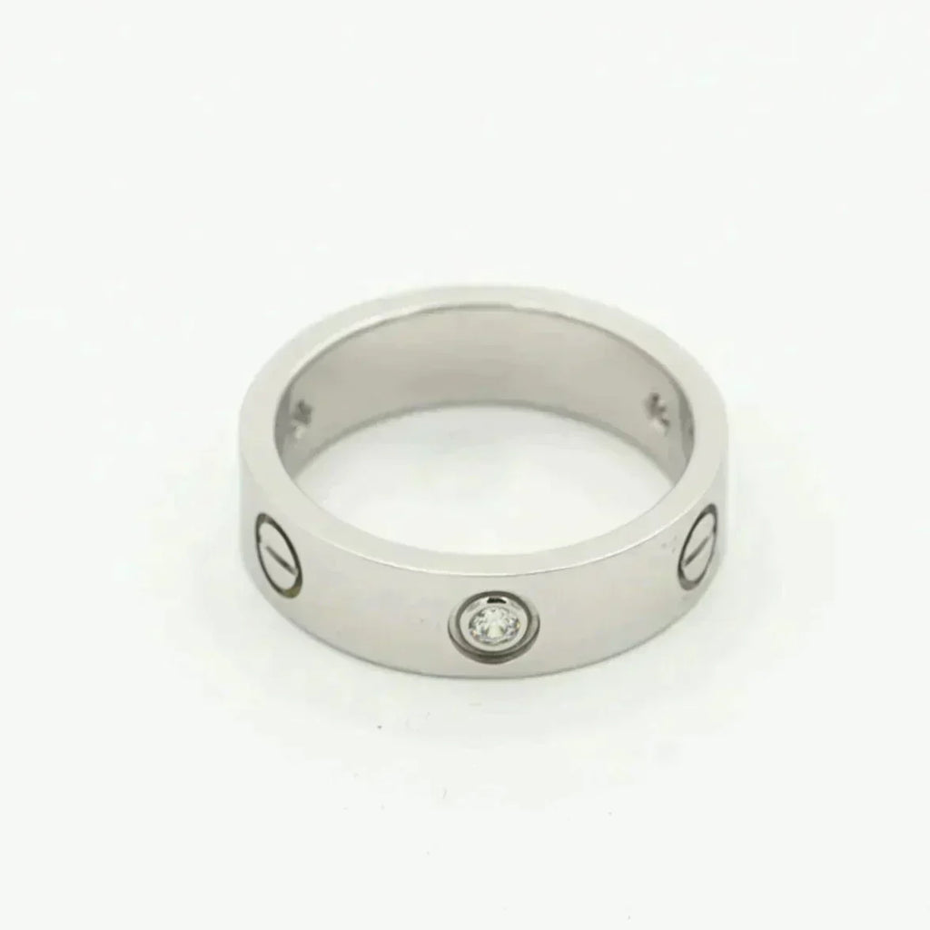 ⭐Miroze LOVE RING 5.5MM 3 DIAMONDS SILVER