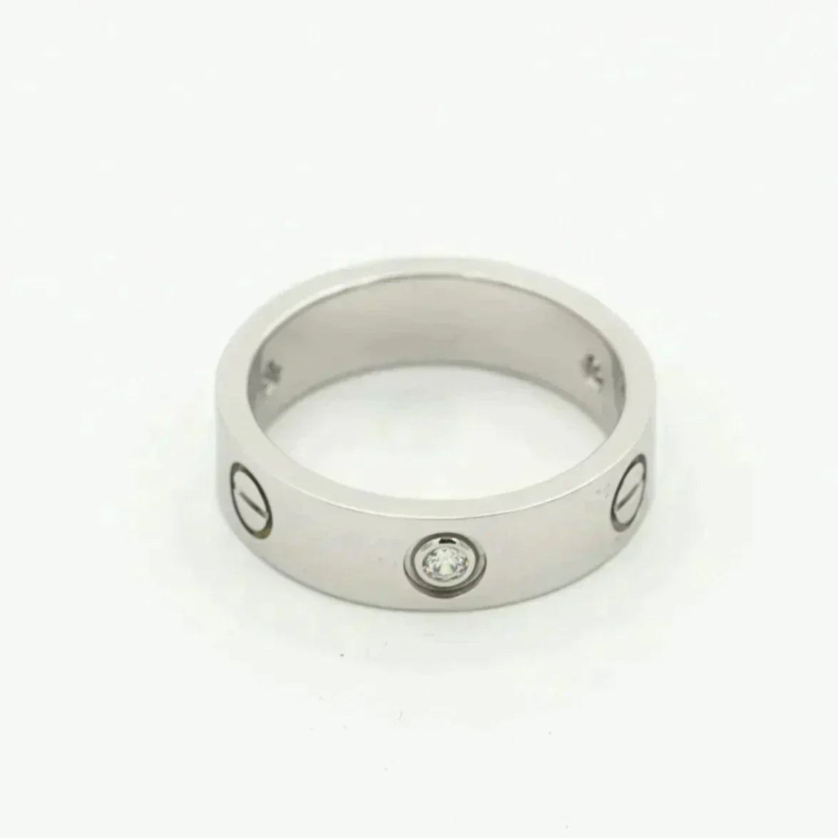 [⭐Miroze]LOVE RING 5.5MM 3 DIAMONDS SILVER
