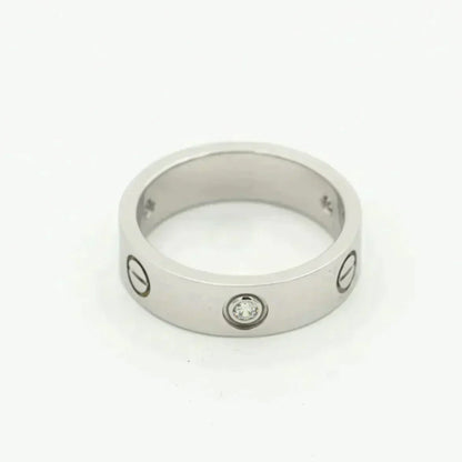 [⭐Miroze]LOVE RING 5.5MM 3 DIAMONDS SILVER