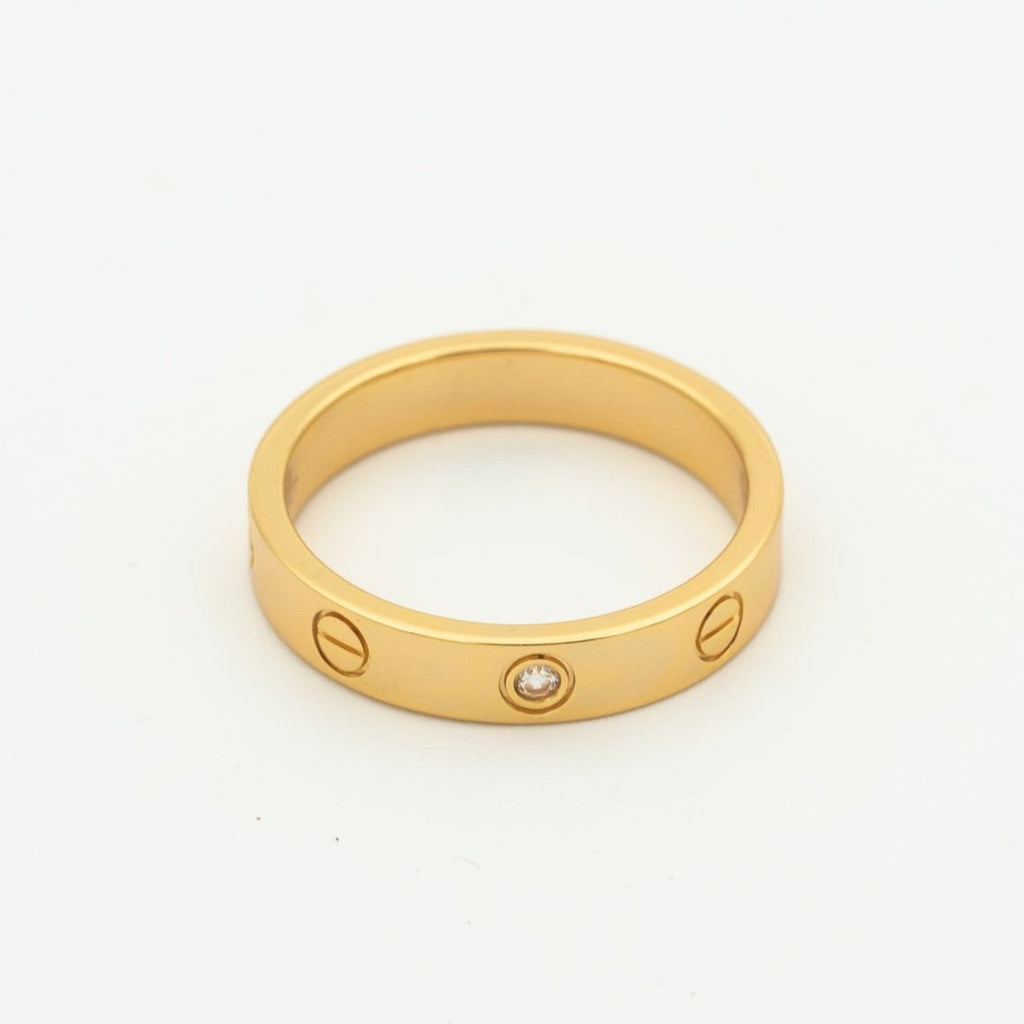 ⭐Miroze LOVE RING 4MM 1 DIAMOND PINK GOLD