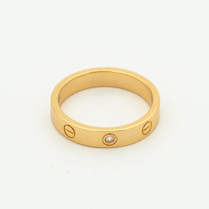 [⭐Miroze]LOVE RING 4MM 1 DIAMOND PINK GOLD
