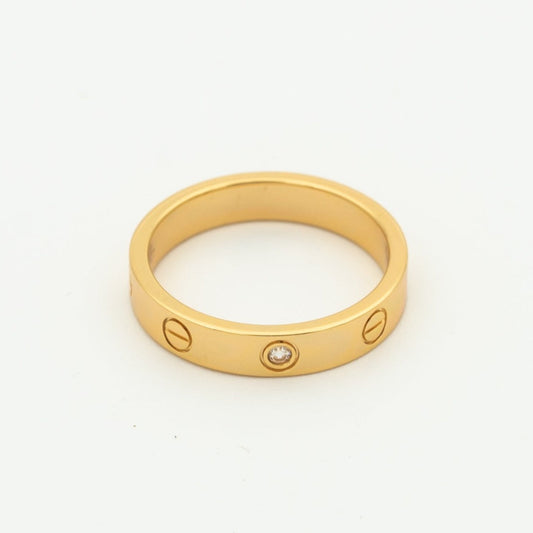[⭐Miroze]LOVE RING 4MM 1 DIAMOND PINK GOLD