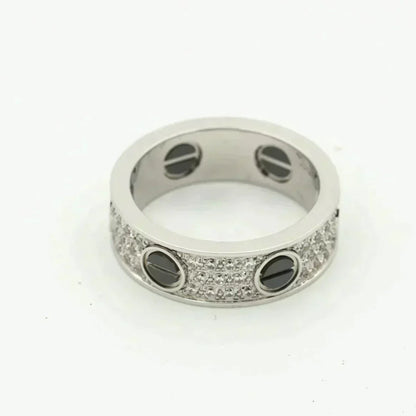 [⭐Miroze]LOVE RING 5.5MM DIAMONDS PAVED CERAMIC