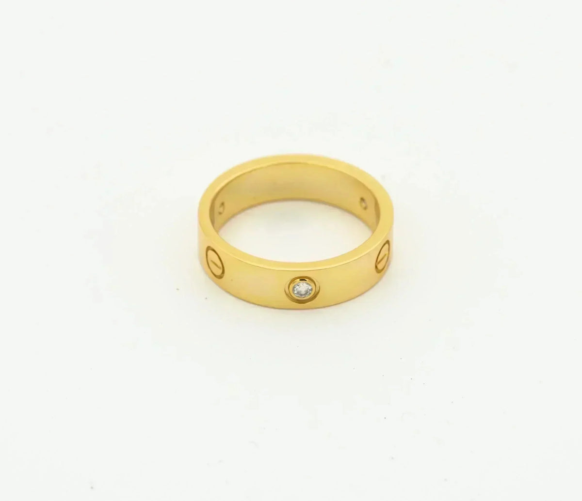 [⭐Miroze]LOVE RING 4MM 1 DIAMOND GOLD
