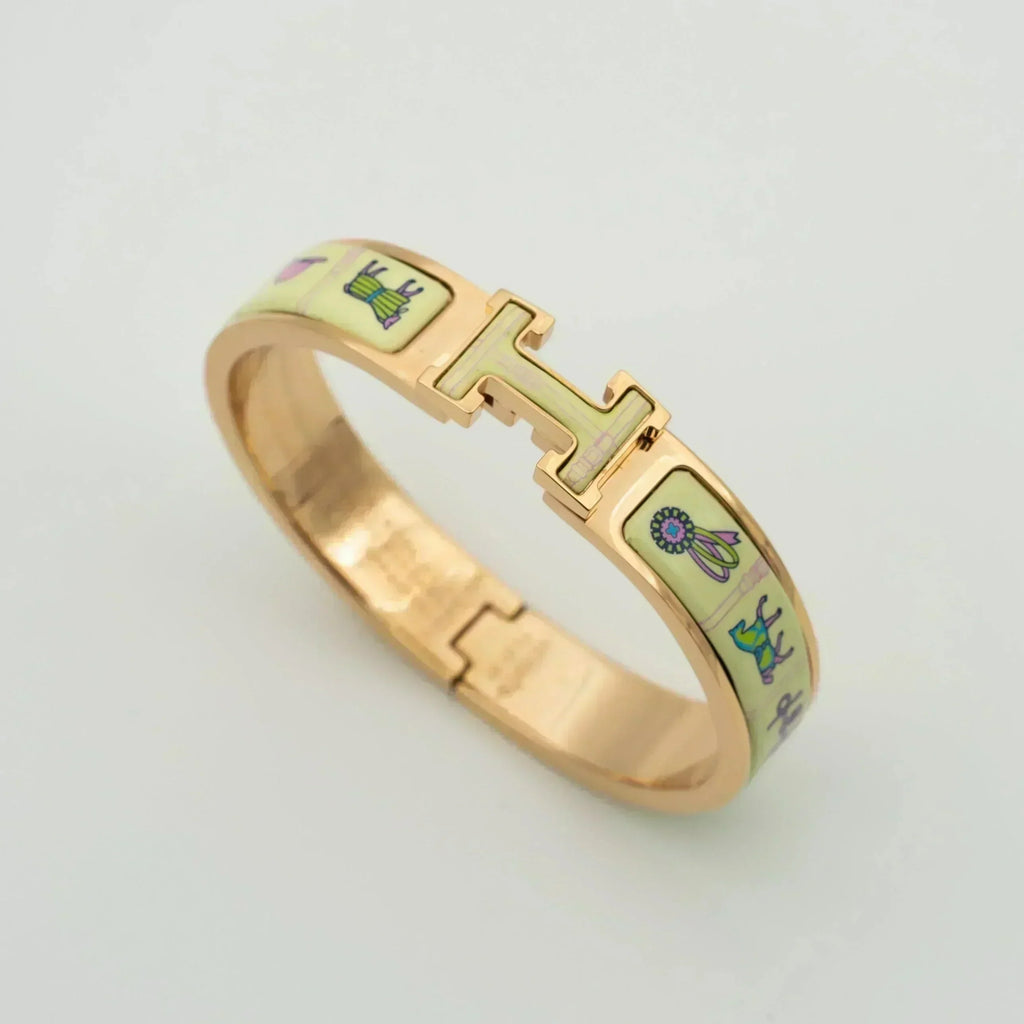⭐Miroze H PINK GOLD BRACELET CREAM CERAMIC