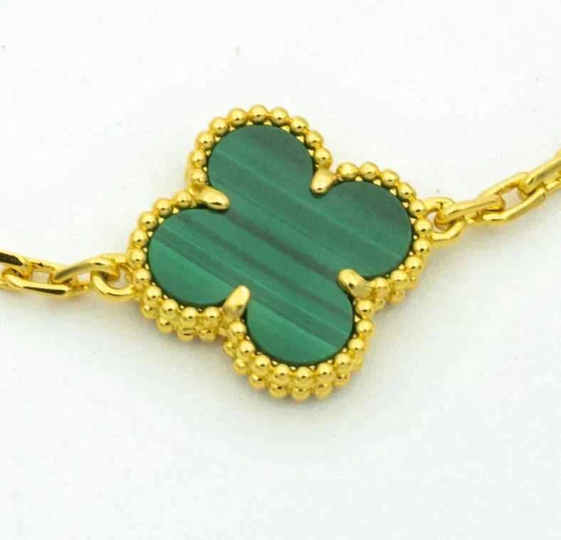 [⭐Miroze ]New  CLOVER 5 MOTIF MALACHITE BRACELET COLLECTION