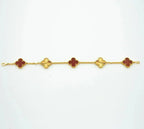 [⭐Miroze ]New  CLOVER 5 MOTIF RED CORNELIAN BRACELET COLLECTION