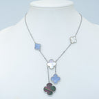 ⭐Miroze CLOVER MOP CHALCEDONY NECKLACE SILVER 6 MOTIF