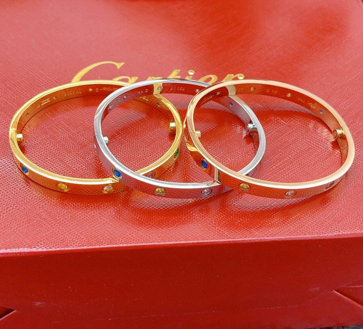 [⭐Miroze ] 2026 RAINBOW LOVE BRACELET 6.1MM  10 DIAMONDS