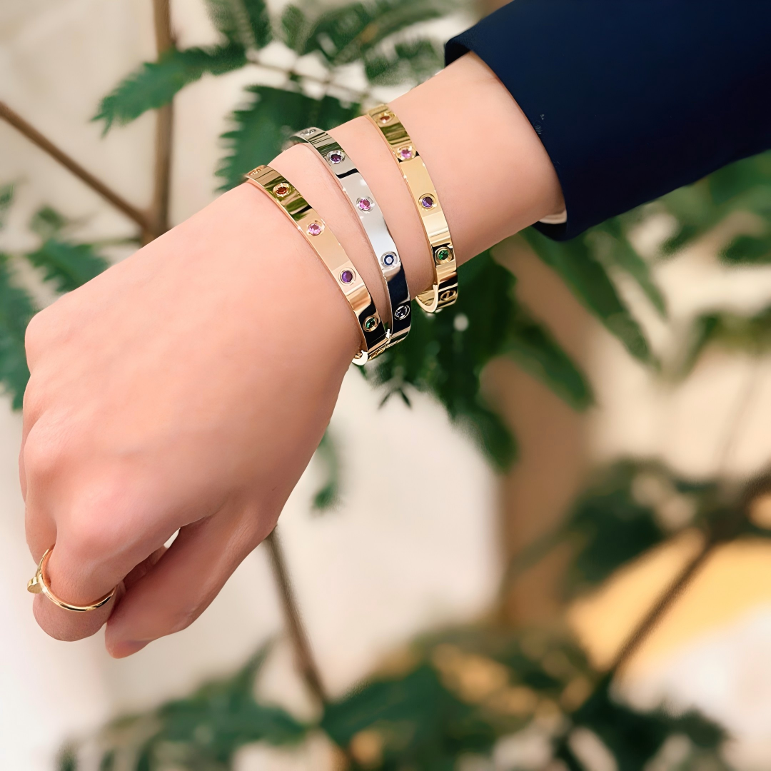 [⭐Miroze ] 2026 RAINBOW LOVE BRACELET 6.1MM  10 DIAMONDS