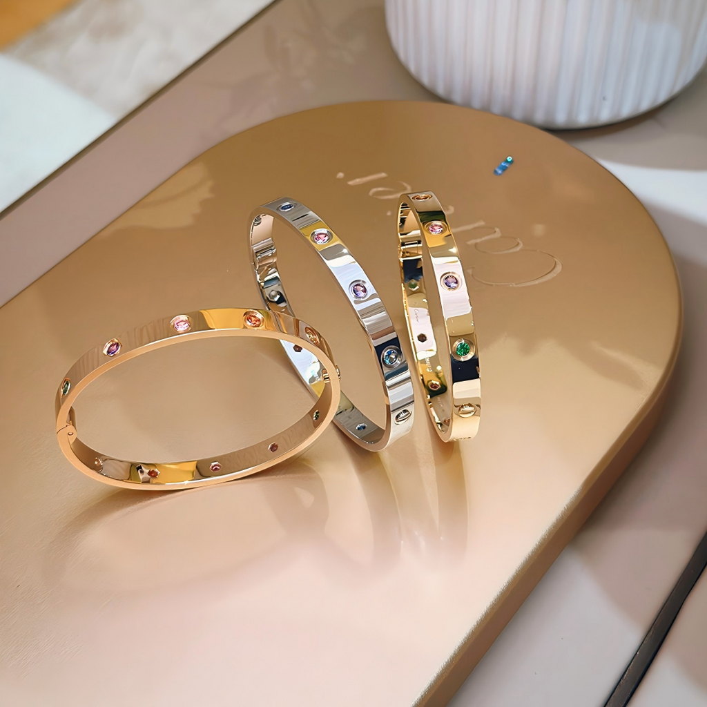[⭐Miroze ] 2026 RAINBOW LOVE BRACELET 6.1MM  10 DIAMONDS