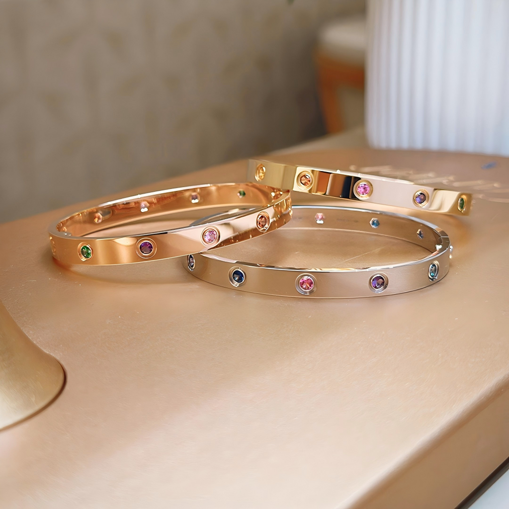 [⭐Miroze ] 2026 RAINBOW LOVE BRACELET 6.1MM  10 DIAMONDS