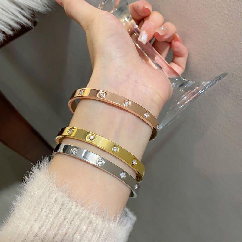 [⭐Miroze] 2026 RAINBOW LOVE BRACELET 6.1MM  10 DIAMONDS