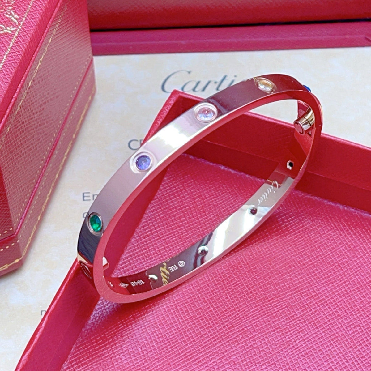 [⭐Miroze] 2026 RAINBOW LOVE BRACELET 6.1MM  10 DIAMONDS