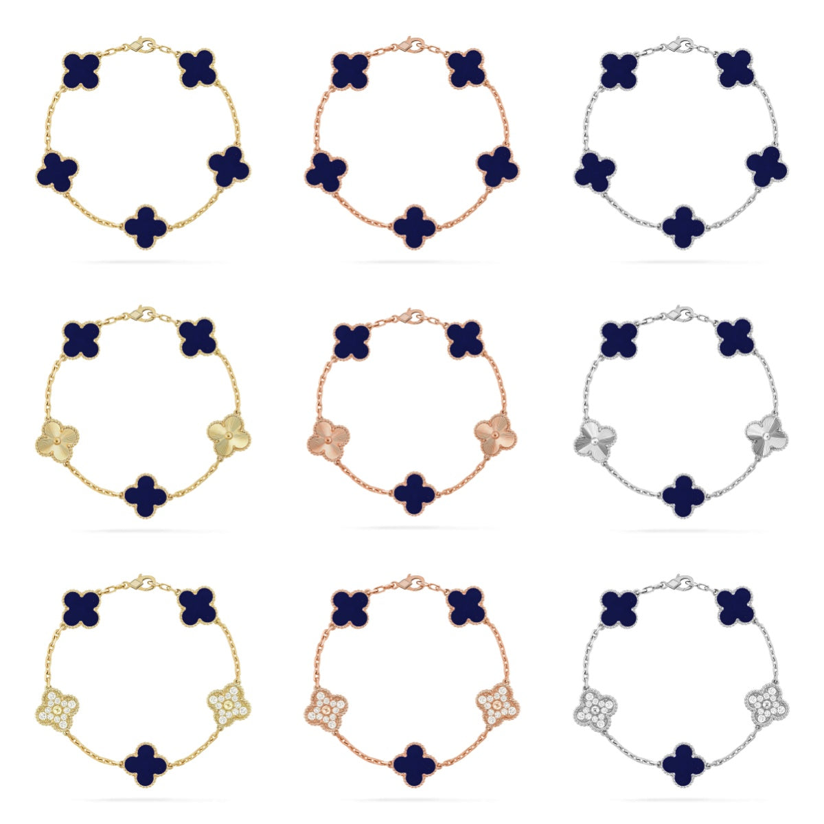 [⭐Miroze ]New CLOVER 5 MOTIF LAPIS LAZULI BRACELET COLLECTION