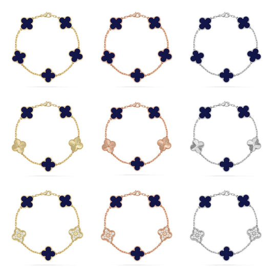 [[⭐DORISW] ]New CLOVER 5 MOTIF LAPIS LAZULI BRACELET COLLECTION