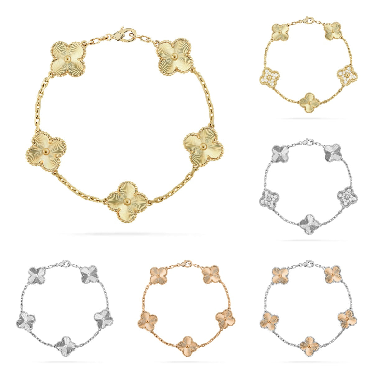 [⭐Miroze ]New  CLOVER 5 MOTIF LASER BRACELET COLLECTION