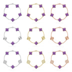 [⭐Miroze ]New CLOVER 5 MOTIF LIGHT PURPLE BRACELET COLLECTION