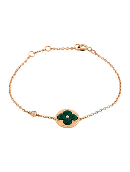 [⭐Miroze]SUN MALACHITE 1 DIAMOND PINK GOLD BRACELET