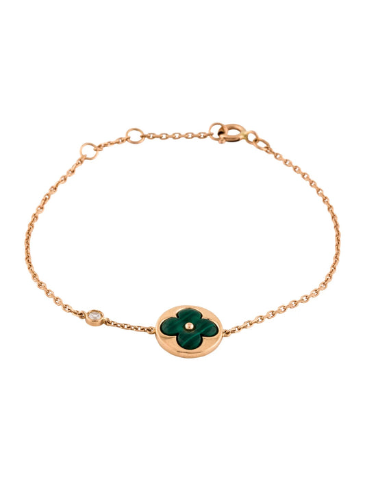 [⭐Miroze]SUN MALACHITE 1 DIAMOND PINK GOLD BRACELET