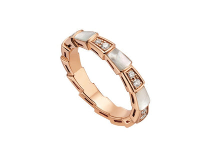 [⭐Miroze]SERPENTI RING PINK GOLD DIAMOND MOP 3MM