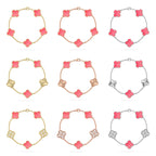 [⭐Miroze ]New  CLOVER 5 MOTIFS  PINK MOP BRACELET COLLECTION