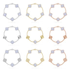 [⭐Miroze ]New  CLOVER 5 MOTIF PURPLE CHALCEDONY BRACELET COLLECTION