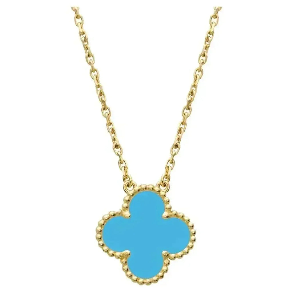 ⭐Miroze CLOVER 15MM VINTAGE TURQUOISE NECKLACE