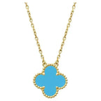 ⭐Miroze CLOVER 15MM VINTAGE TURQUOISE NECKLACE