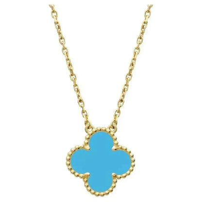[⭐Miroze]CLOVER 15MM VINTAGE TURQUOISE NECKLACE