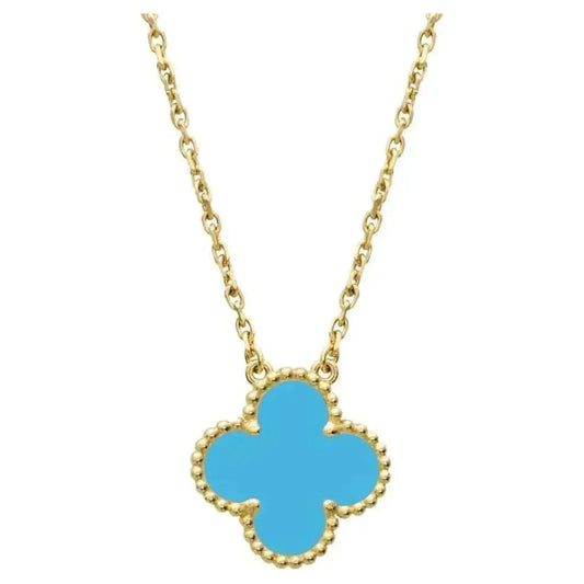 [⭐Miroze]CLOVER 15MM VINTAGE TURQUOISE NECKLACE