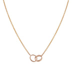 ⭐Miroze LOVE NECKLACE DOUBLE RING PINK GOLD