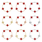 [⭐Miroze ]New CLOVER 5 MOTIF RED PATTERN BRACELET COLLECTION